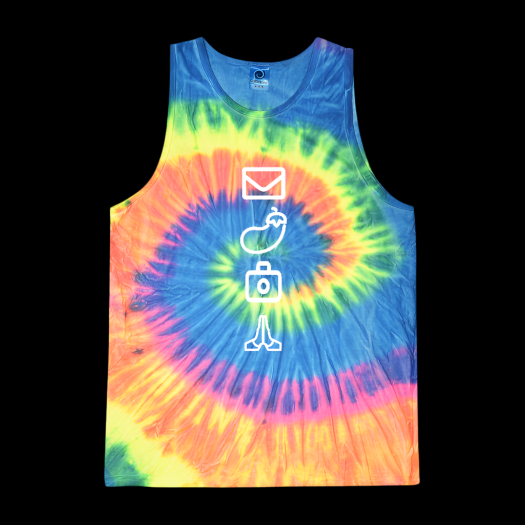 Rainbow Tie Dye Tee - "Ask Me For A Dick Pic" & Emoji version